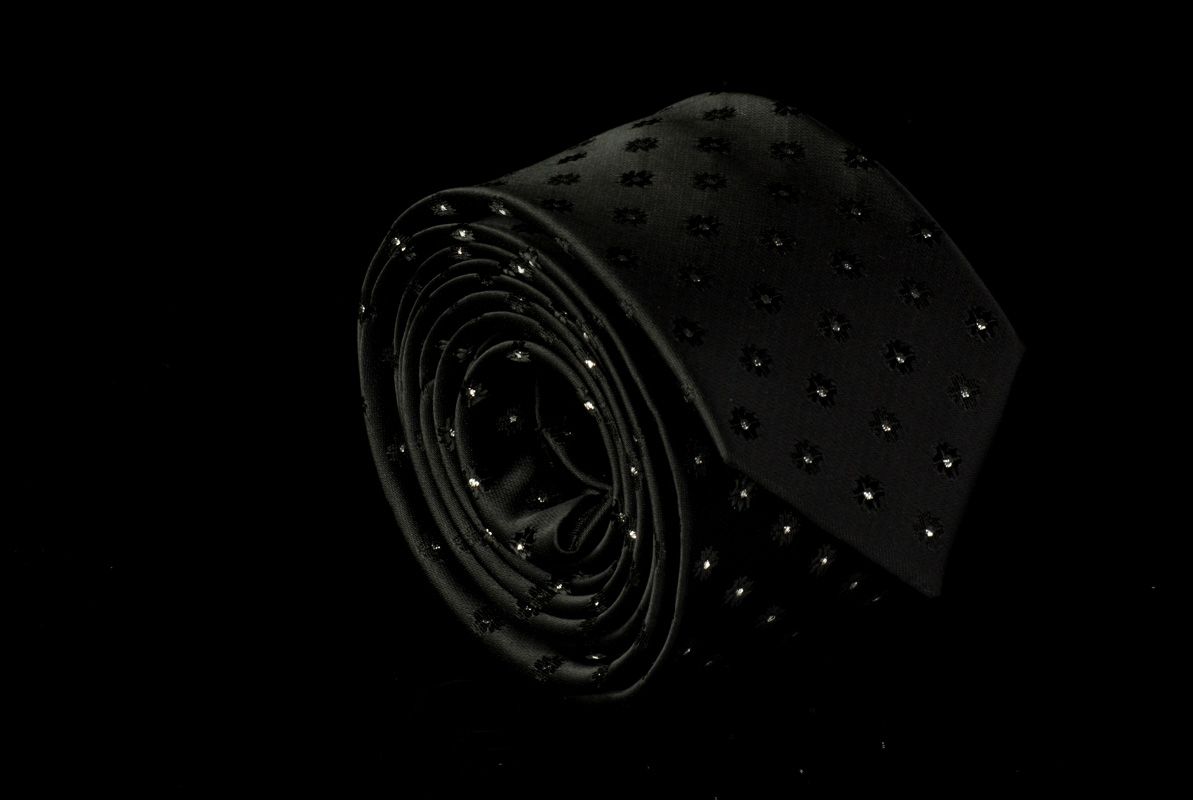 pánská slim kravata černá