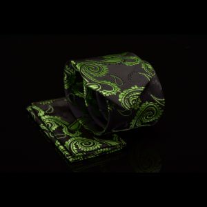 pánská luxusní kravata zelenočerná