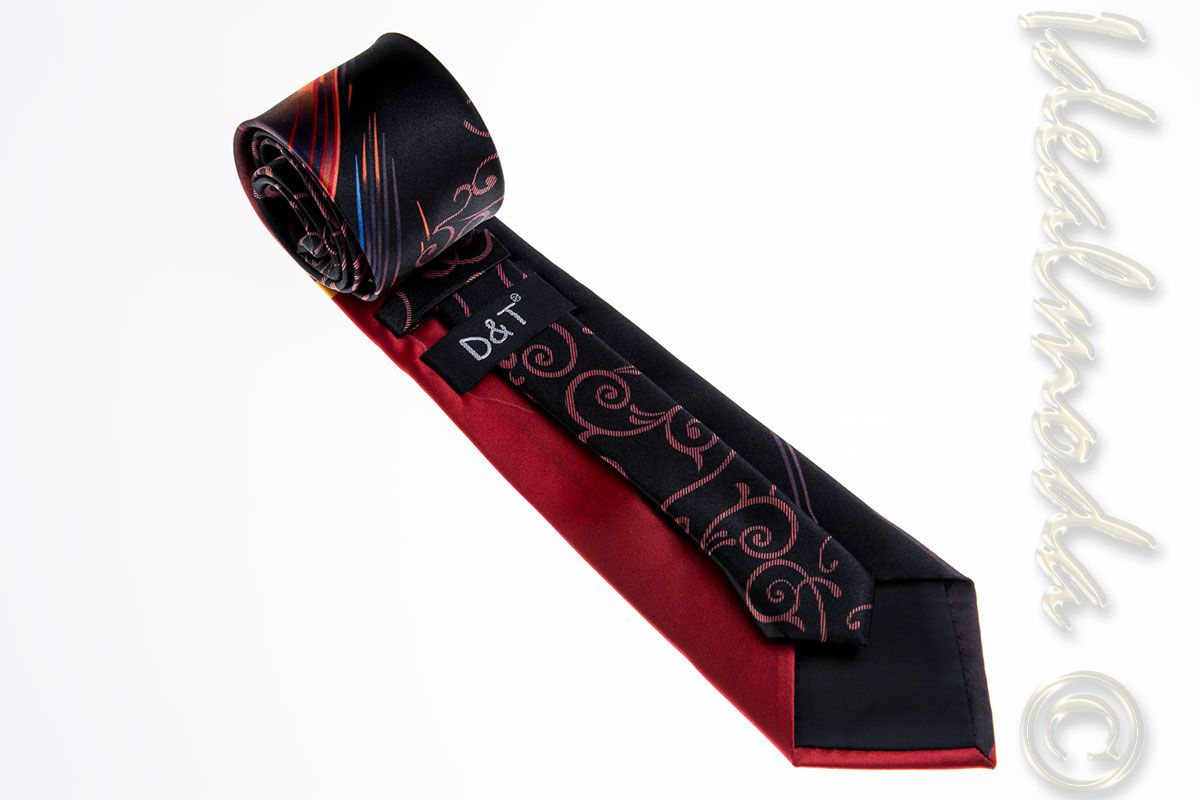 pánská-kravata-D&T-černočervená-KRAV-YF3RB