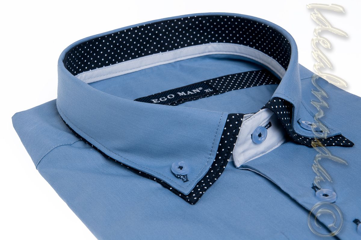 pánská-košile-Slim-světle-modrá-EGO-30803 3
