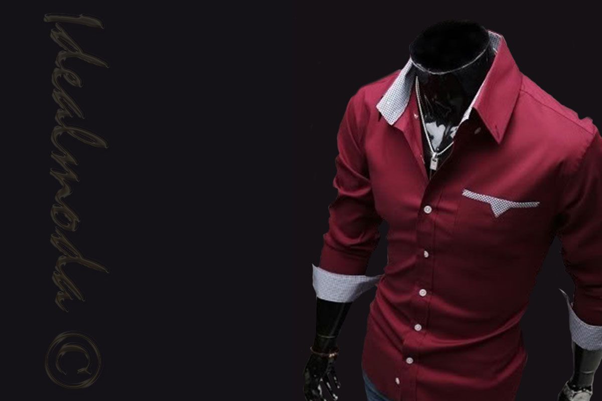 pánská-košile-slim-červená-ZHEN-E602 10