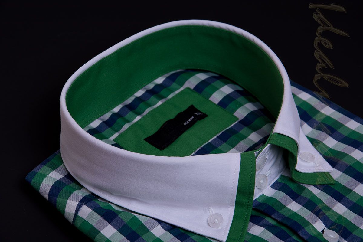pánská-košile-Slim-zelené-karo-EGO-20827