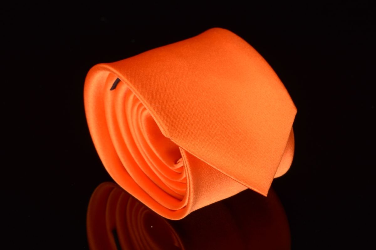 pánská slim kravata oranžová
