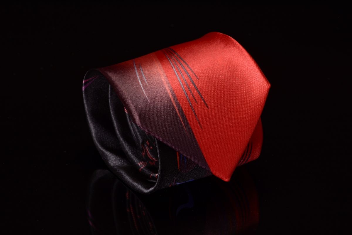 pánská kravata D&T černočervená