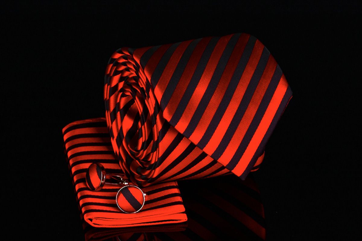 pánská luxusní kravata černočervená