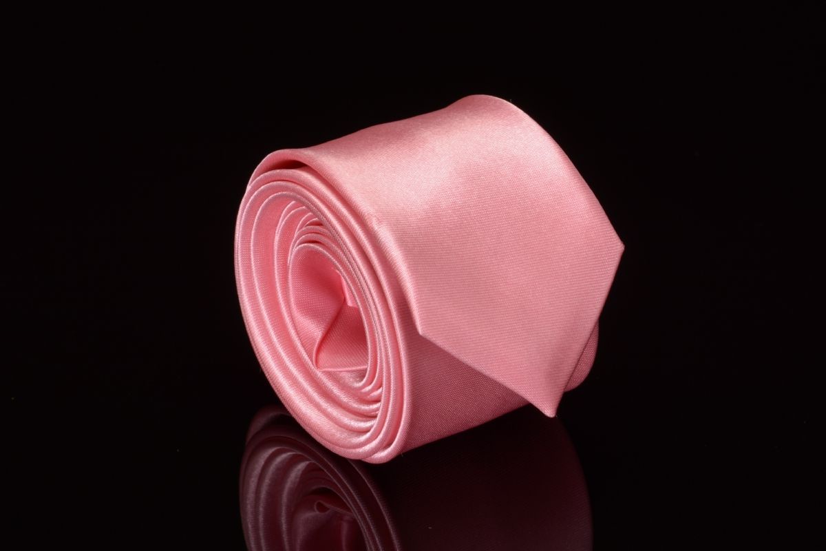 pánská slim kravata růžová