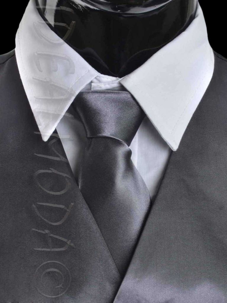 pánská šedá vesta s kravatou